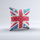Fun Styled Vector London England Flag Ink-Fuzed Decorative Throw Pillow