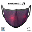Fuscia Geometric Triangles - Made in USA Mouth Cover Unisex Anti-Dust Cotton Blend Reusable & Washable Face Mask with Adjustable Sizing for Adult or Child