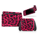 Fuzzy Real Pink Leopard Print // Skin Decal Wrap Kit for Nintendo Switch Console & Dock, Joy-Cons, Pro Controller, Lite, 3DS XL, 2DS XL, DSi, or Wii - Vinyl Skin Wrap for Nintendo Switch 2, OLED, Lite, Pro Controller, Wii & Classic Handhelds