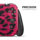 Fuzzy Real Pink Leopard Print // Skin Decal Wrap Kit for Nintendo Switch Console & Dock, Joy-Cons, Pro Controller, Lite, 3DS XL, 2DS XL, DSi, or Wii - Vinyl Skin Wrap for Nintendo Switch 2, OLED, Lite, Pro Controller, Wii & Classic Handhelds