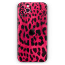 Fuzzy Real Pink Leopard Print  - Protective Skin Wrap & Decal – Compatible with iPhone SE to iPhone 17 Pro Max (All Models)