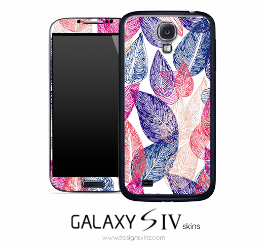 Red & Blue Leaves Skin for the Galaxy S4