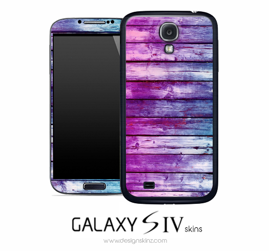 Pink & Blue Dyed Wood Skin for the Galaxy S4