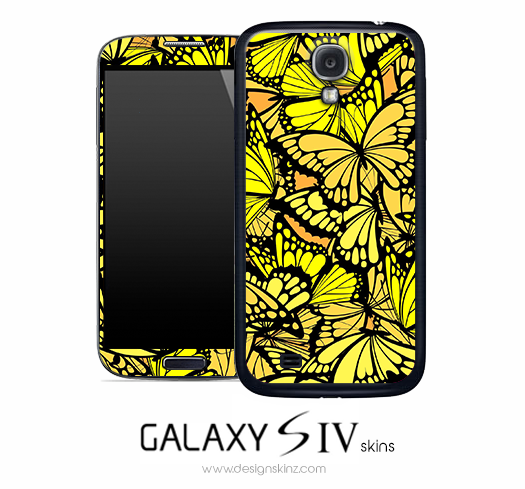 Yellow Butterfly Skin for the Galaxy S4