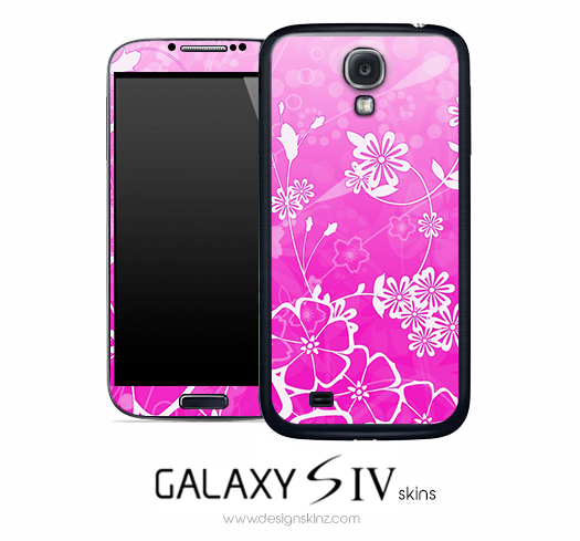 Pink Abstract Floral Skin for the Galaxy S4