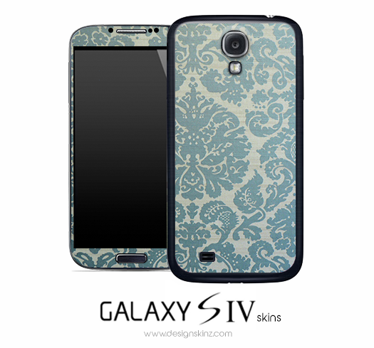 Classic Turquoise Floral Skin for the Galaxy S4