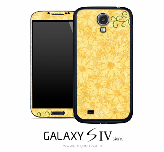 Yellow SunFlower Illustration Skin for the Galaxy S4
