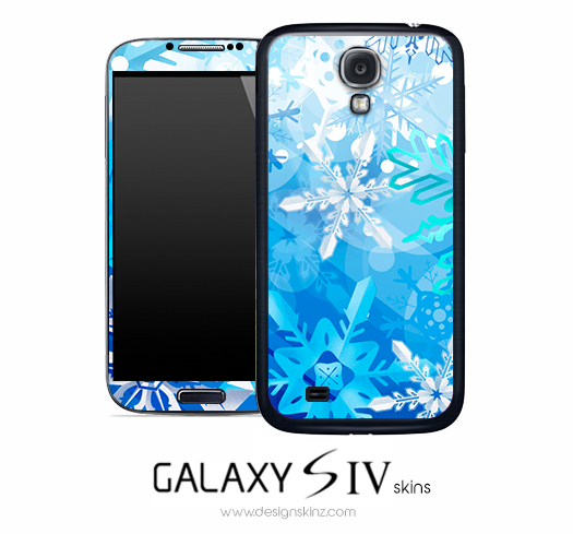 Blue Snowflake Skin for the Galaxy S4