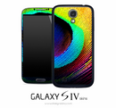 Large Neon Peacock Feather Skin for the Galaxy S4