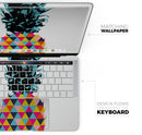 Geo Retro Summer Pineapple v1 - Skin Decal Wrap Kit Compatible with the Apple MacBook Pro, Pro with Touch Bar or Air (11", 12", 13", 15" & 16" - All Versions Available)
