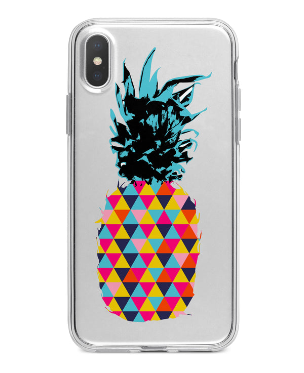 Geo Retro Summer Pineapple v1 - Crystal Clear Hard Case for the iPhone XS MAX, XS & More (ALL AVAILABLE)