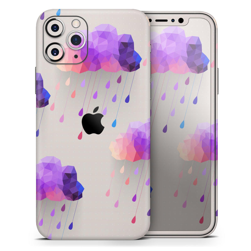 Geometric Rain Clouds  - Protective Skin Wrap & Decal – Compatible with iPhone SE to iPhone 17 Pro Max (All Models)