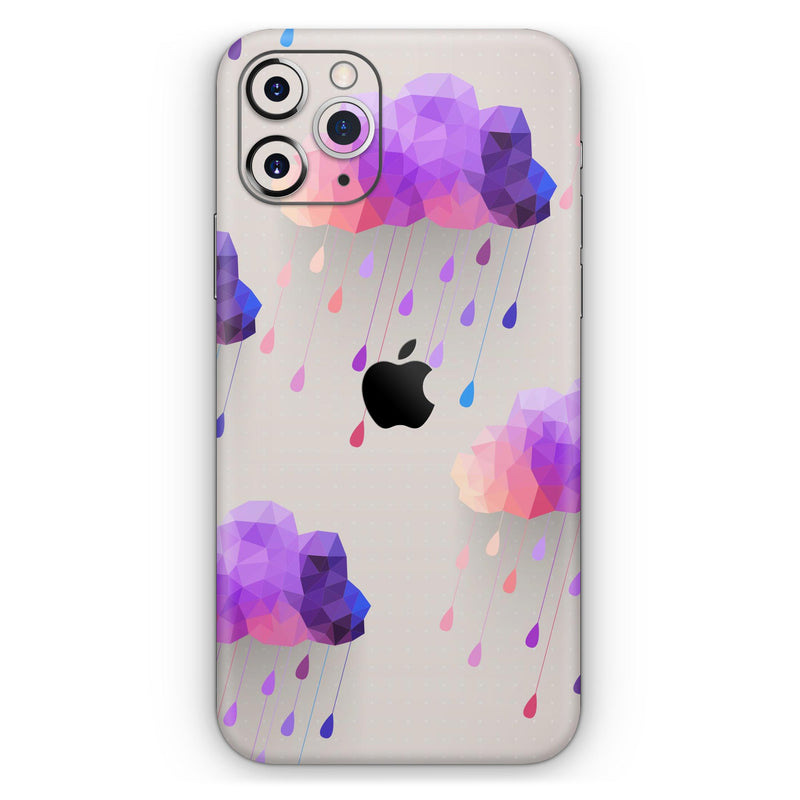 Geometric Rain Clouds  - Protective Skin Wrap & Decal – Compatible with iPhone SE to iPhone 17 Pro Max (All Models)