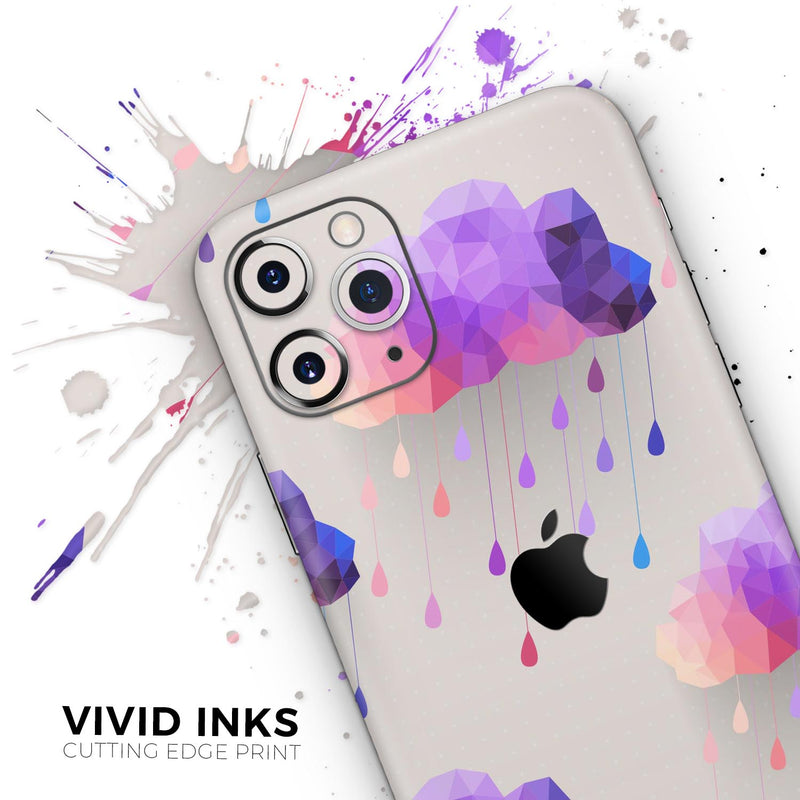 Geometric Rain Clouds  - Protective Skin Wrap & Decal – Compatible with iPhone SE to iPhone 17 Pro Max (All Models)