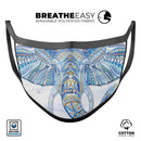Geometric Sacred Elephant - Made in USA Mouth Cover Unisex Anti-Dust Cotton Blend Reusable & Washable Face Mask with Adjustable Sizing for Adult or Child