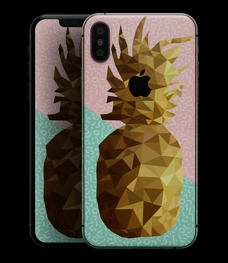 Geometric Summer Pineapple v1 - iPhone XS MAX, XS/X, 8/8+, 7/7+, 5/5S/SE Skin-Kit (All iPhones Available)