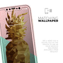 Geometric Summer Pineapple v1 - Skin-Kit compatible with the Apple iPhone 13, 13 Pro Max, 13 Mini, 13 Pro, iPhone 12, iPhone 11 (All iPhones Available)