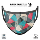 Geometry and Polkadots - Made in USA Mouth Cover Unisex Anti-Dust Cotton Blend Reusable & Washable Face Mask with Adjustable Sizing for Adult or Child