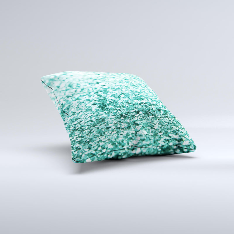Glimmer Green Ink-Fuzed Decorative Throw Pillow