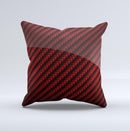 Glossy Red Carbon Fiber Ink-Fuzed Decorative Throw Pillow