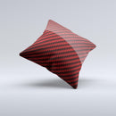 Glossy Red Carbon Fiber Ink-Fuzed Decorative Throw Pillow