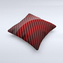 Glossy Red Carbon Fiber Ink-Fuzed Decorative Throw Pillow