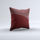 Glossy Red Carbon Fiber Ink-Fuzed Decorative Throw Pillow