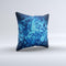 Glowing Blue Music Notes Ink-Fuzed Decorative Throw Pillow