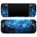 Glowing Blue Music Notes // Full Body Skin Decal Wrap Kit for the Steam Deck handheld gaming computer