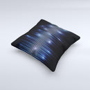 Glowing Blue WaveLengths ink-Fuzed Decorative Throw Pillow