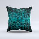 Glowing Digital Green Dots ink-Fuzed Decorative Throw Pillow