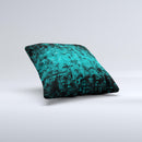 Glowing Digital Green Dots ink-Fuzed Decorative Throw Pillow