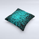 Glowing Digital Green Dots ink-Fuzed Decorative Throw Pillow