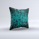 Glowing Digital Green Dots ink-Fuzed Decorative Throw Pillow