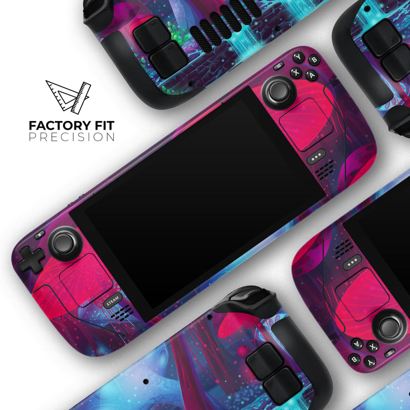 Glowing Fantasy Land V2 // Full Body Skin Decal Wrap Kit for the Steam Deck handheld gaming computer