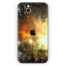 Glowing Gold & Black Nebula  - Protective Skin Wrap & Decal – Compatible with iPhone SE to iPhone 17 Pro Max (All Models)