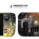 Glowing Gold & Black Nebula // Vinyl Skin Wrap for Steam Deck OLED & Steam Deck (LCD) — Soft Matte or Ultra Gloss