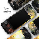 Glowing Gold & Black Nebula // Vinyl Skin Wrap for Steam Deck OLED & Steam Deck (LCD) — Soft Matte or Ultra Gloss
