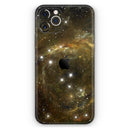 Glowing Gold Universe  - Protective Skin Wrap & Decal – Compatible with iPhone SE to iPhone 17 Pro Max (All Models)