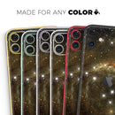 Glowing Gold Universe  - Protective Skin Wrap & Decal – Compatible with iPhone SE to iPhone 17 Pro Max (All Models)