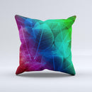 Glowing Leaf Structure Ink-Fuzed Decorative Throw Pillow