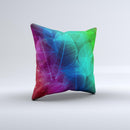 Glowing Leaf Structure Ink-Fuzed Decorative Throw Pillow
