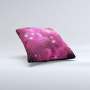 Glowing Pink Nebula Ink-Fuzed Decorative Throw Pillow