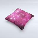 Glowing Pink Nebula Ink-Fuzed Decorative Throw Pillow