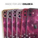 Glowing Pink Nebula  - Protective Skin Wrap & Decal – Compatible with iPhone SE to iPhone 17 Pro Max (All Models)