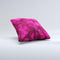 Glowing Pink Outlined Hearts ink-Fuzed Decorative Throw Pillow