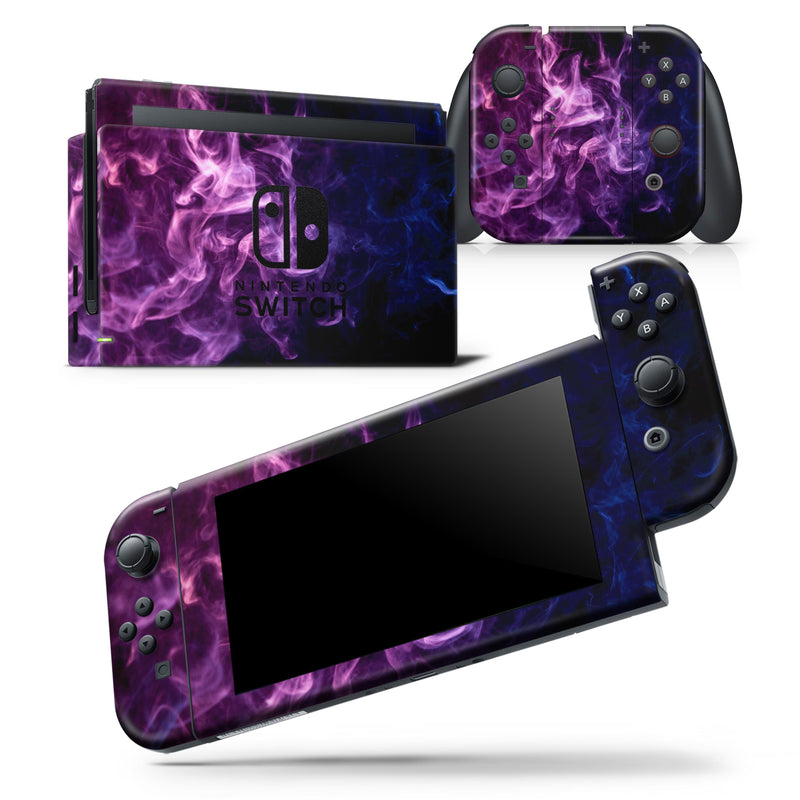 Nintendo Switch Lite Pink & Blue Leaf Pattern v3 Case Cover Skins