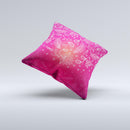 Glowing Pink White Lace Ink-Fuzed Decorative Throw Pillow