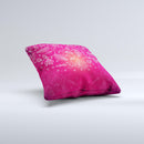 Glowing Pink White Lace Ink-Fuzed Decorative Throw Pillow