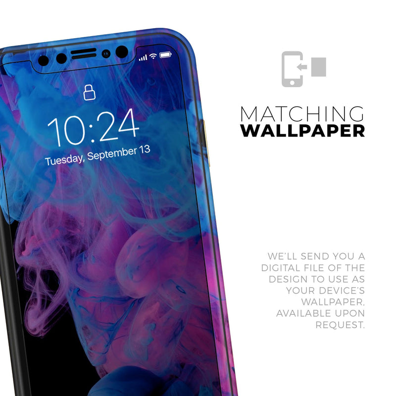 Glowing Pink and Blue CloudSwirl  - Protective Skin Wrap & Decal – Compatible with iPhone SE to iPhone 17 Pro Max (All Models)